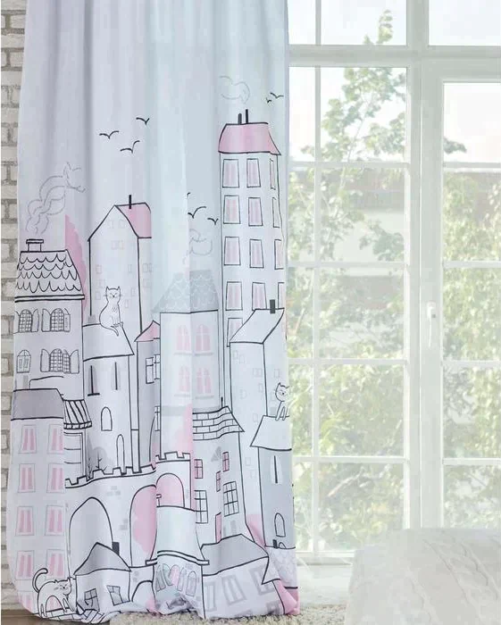Комплект штор "Этель" Sweet home rose 145*260 см-2 шт, 100% п/э, 140 г/м2