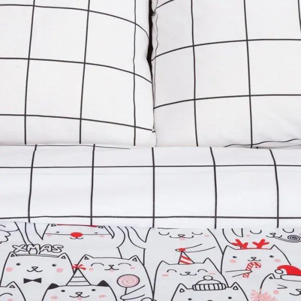Постельное белье Этель 1.5 сп Xmas cat 143*215 см, 150*214 см, 70*70 см - 2 шт