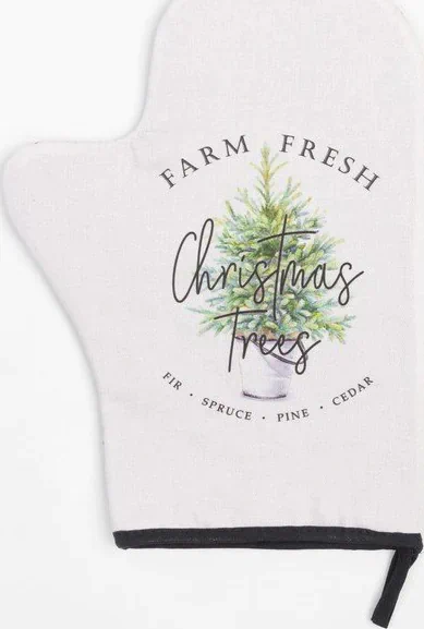 Варежка-прихватка "Christmas trees" 20х28 см, саржа, 100% х/л, ватин 250 г/м2