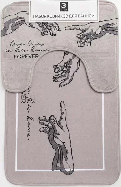 Набор ковриков для ванной Этель "Forever" 2 шт, 80х50 см, 50х40 см, велюр