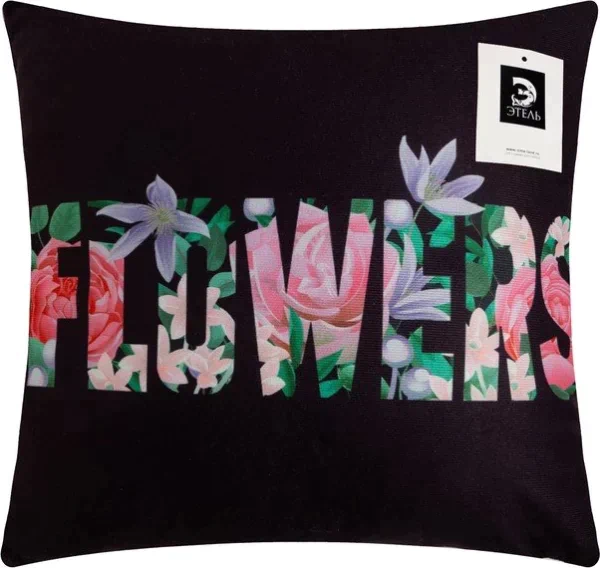 Подушка декоративная "Этель" Flowers 40 х 40 см, 100% п/э