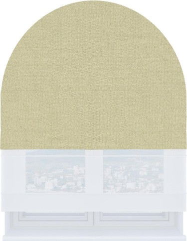 Римская штора «Кортин», лён димаут шампань, день-ночь для арочного проёма