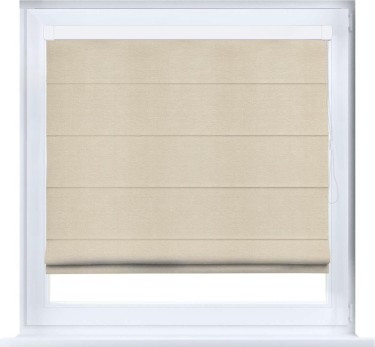 Римская штора «Кортин» кассетная, ткань софт однотонный бежевый лайт