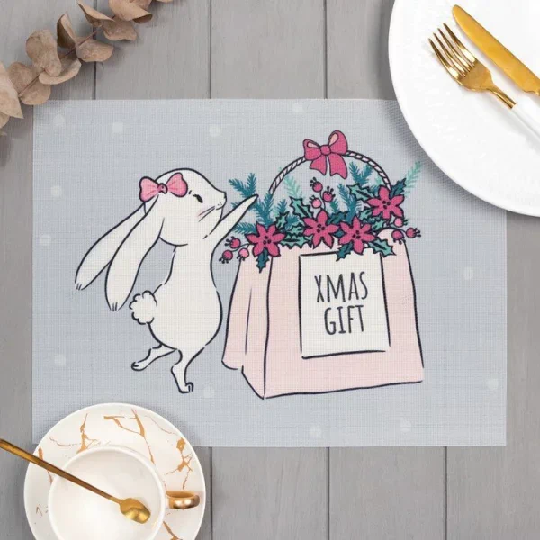 Салфетка на стол "Xmas gift", ПВХ, 40*29 см