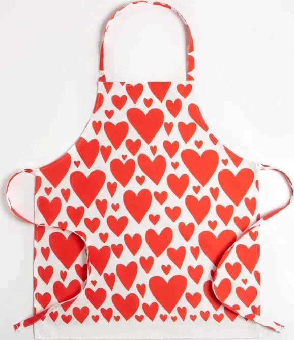 Кухонный набор Этель Red hearts, полотенце 40х73 см, прихватка 19х19 см, фартук 60х65 см