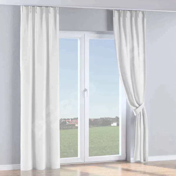 Комплект штор на тесьме «Кустик», лён цвет белый