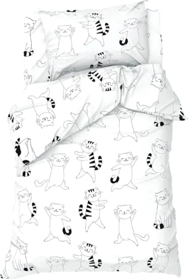Постельное бельё Этель 1,5 сп "Dancing cats", 143х215 см, 150х214 см, 50х70 см -1 шт, 100% хлопок, бязь