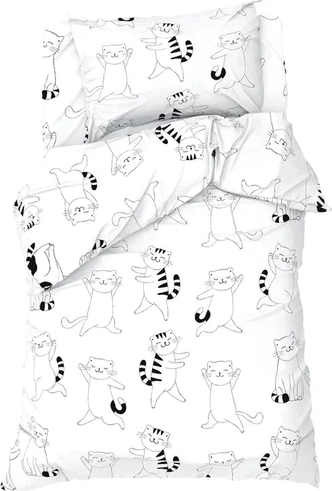 Постельное бельё Этель 1,5 сп "Dancing cats", 143х215 см, 150х214 см, 50х70 см -1 шт, 100% хлопок, бязь