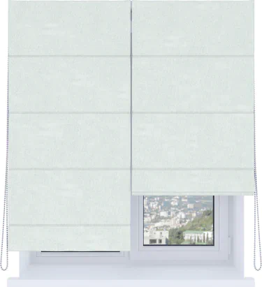 Римская штора «Кортин», система «Комфорт», блэкаут однотонный дымчато-молочный