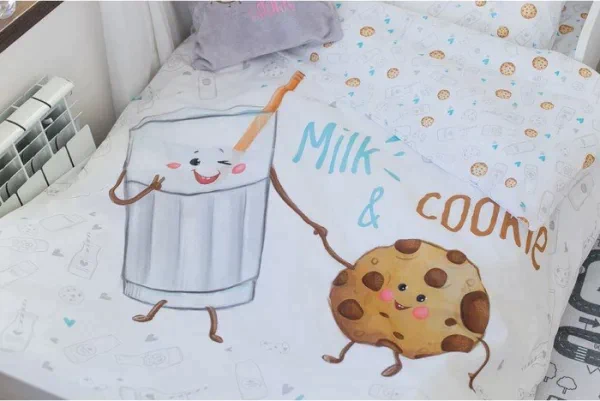 Постельное бельё "Этель" Milk&Cookie 143*215 см, 150*214 см, 50*70 см -1 шт, 100% хл, бязь 125 г/м2