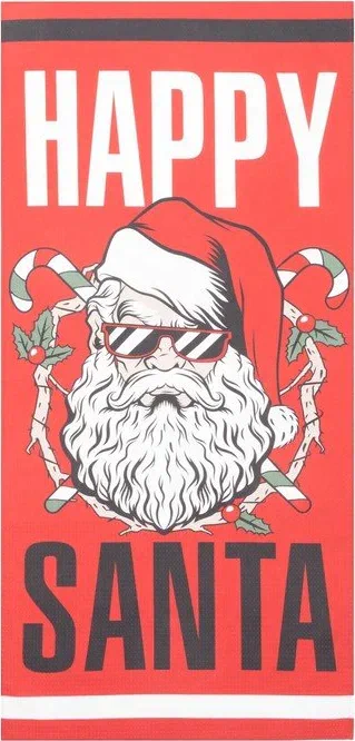 Полотенце Этель Happy Santa 70х146 см, 100% хлопок  160гр/м2