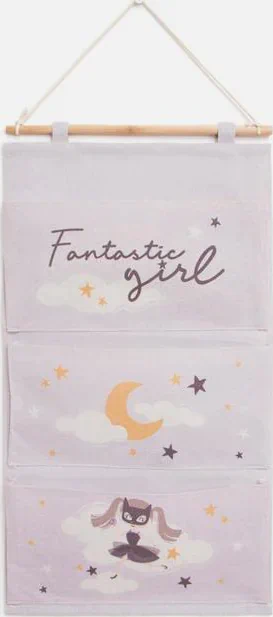 Кармашек текстильный  Этель "Fantastic girl", 3 отделения, 34*63,5 см
