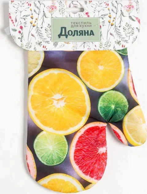 Варежка Доляна "Цитрусовые" 26*16 см, 100% п/э