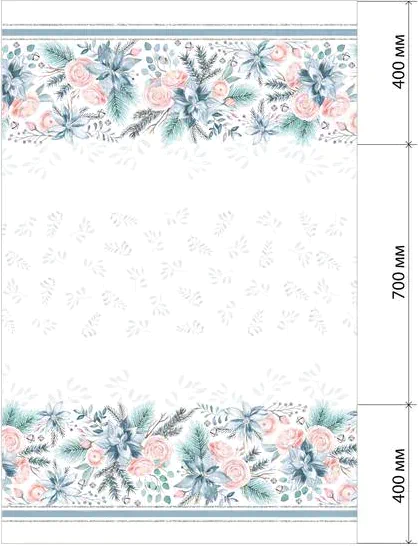 Скатерть "Этель" Christmas flowers 149х220см с ГМВО, 100%хл, 190г/м2