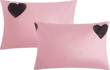 Комплект наволочек "Этель" Pink heart 50х70 см - 2 шт, 100% хлопок, поплин