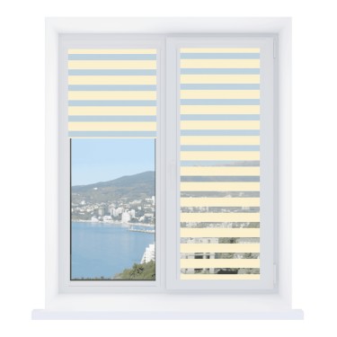 Рулонная штора День-ночь Уни 2 Diamond кремовый, размеры от 20 до 120 см