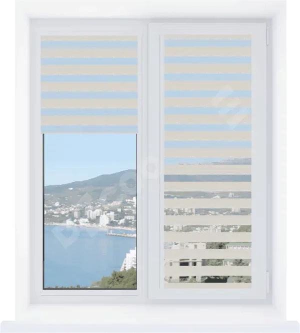 Рулонная штора День-ночь Уни 2 Linen 01 серый, размеры от 20 до 120 см