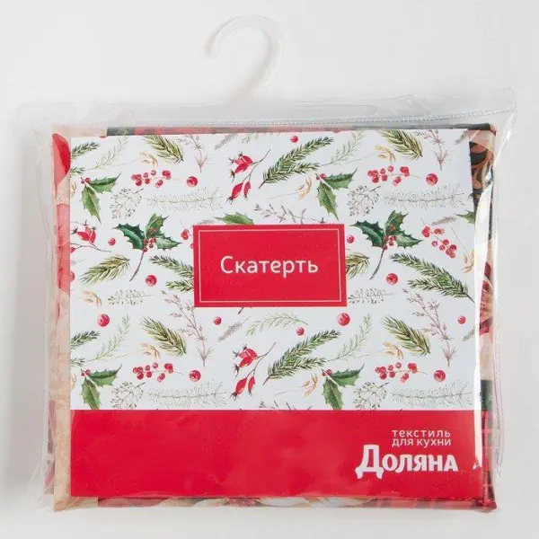 Скатерть Доляна «Новый год: Новогодние игрушки» 145*180 +/- 2 см, 100% п/э