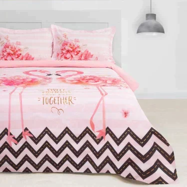 Постельное белье "Этель" евро Flamingo 200*217 см, 240*220 см, 50*70+3 см - 2 шт