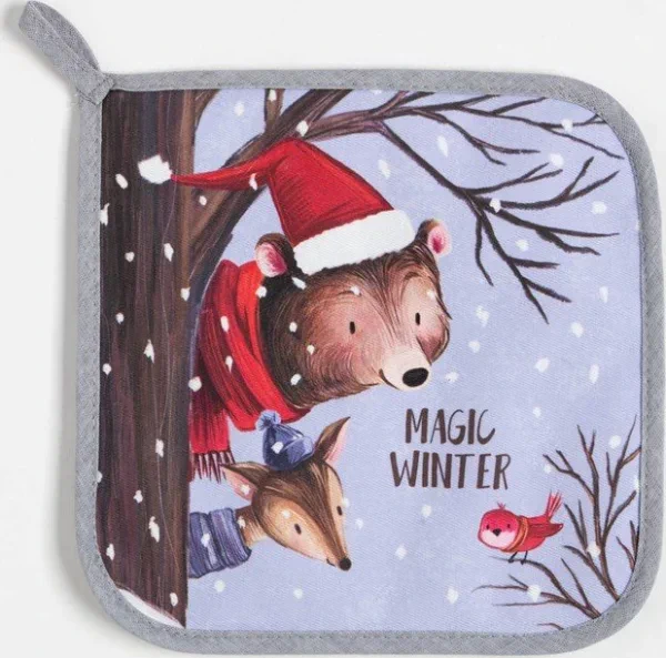 Набор Кухонный Magic winter, варежка-прихватка 20х28см, прихватка 19х19см, 100% хл