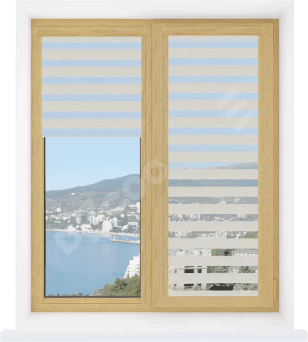 Рулонная штора День-ночь Уни 2 Linen 01 серый, размеры от 20 до 120 см