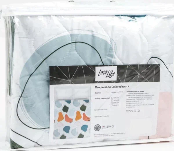 Покрывало LoveLife евро Colored spots 200*210±5 см, новосатин,80 г/м2