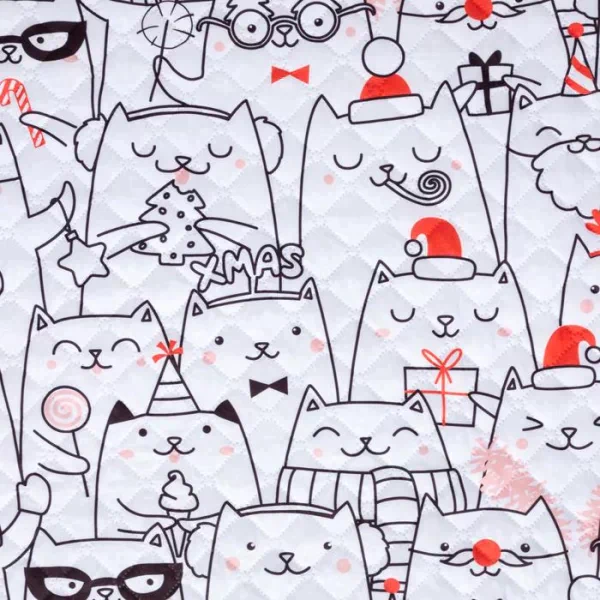 Покрывало "Этель" 2 сп Xmas cat, 180х210 см, микрофибра