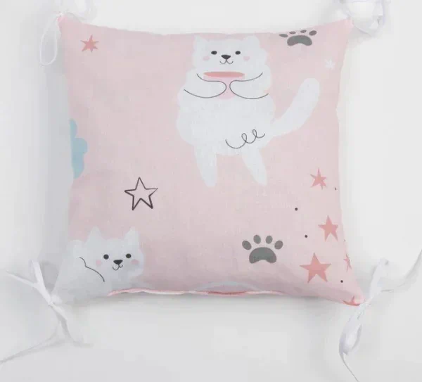 Бортики в кроватку Крошка Я "Sweet cats" (35х35 см - 8 шт), 100% хлопок