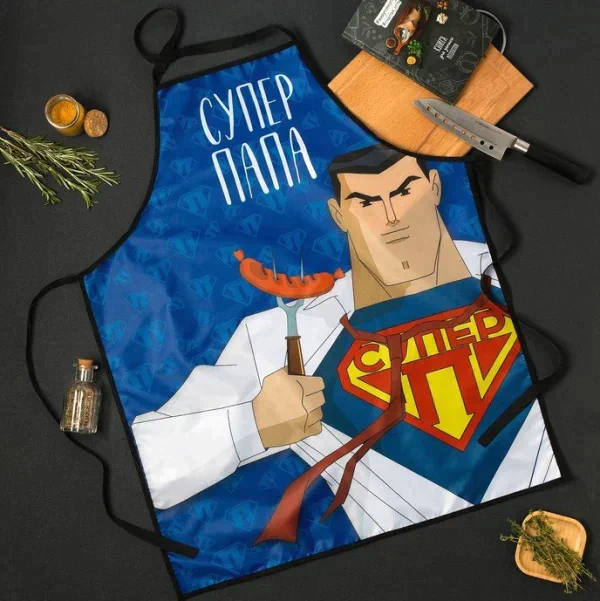 Фартук "Супер папа" 65*80см,100% п/э,оксфорд 210г/м2