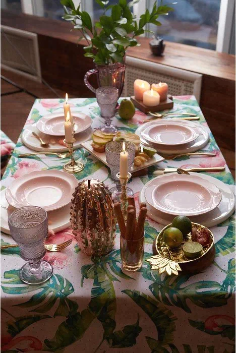 Скатерть "Доляна" Tropical kitchen 180х144 см, 100% хлопок, 164 г/м2