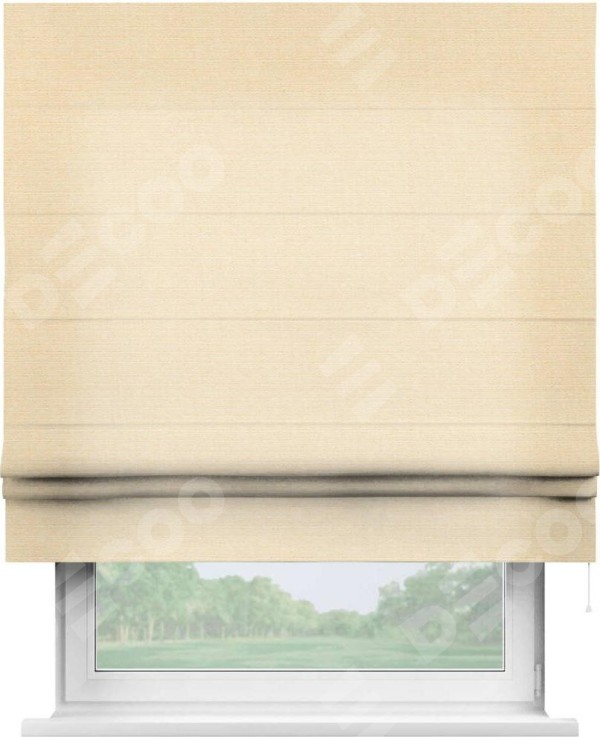 Римская штора «Кортин»,  лён, в бежевом цвете, ширина штор 40-100 см