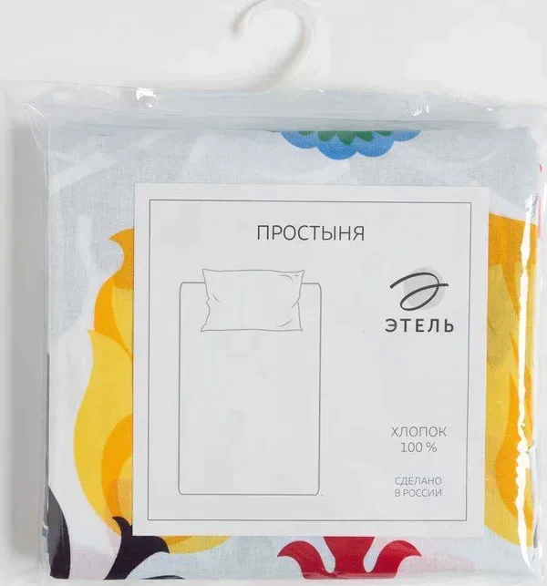 Простыня Этель "Электрика" 180*220 см, 100% хлопок, поплин, 125 г/м²