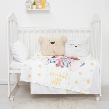 Плед Крошка Я Girl, 100*100 см, корал-флис 160гр/м2, 100% п/э