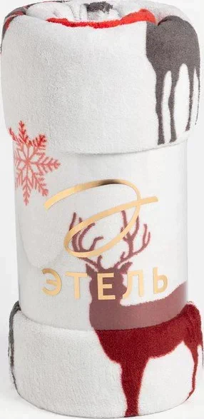 Плед Этель "Олени" 150*200 см,100% п/э, корал-флис 220 гр/м2