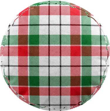 Подушка круглая Cortin «Трёхцветная клетка»