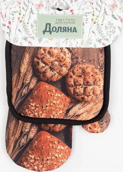 Кухонный набор Доляна «Выпечка» прихватка 17*17 см, варежка-прихватка 26*16 см, 100% п/э