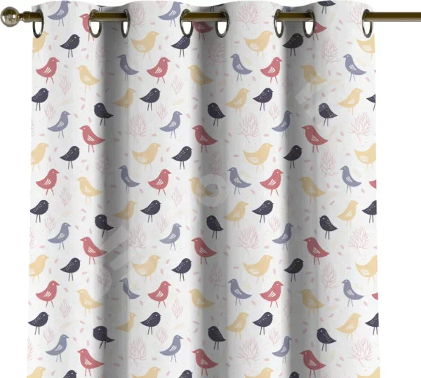 Комплект штор на люверсах «Цветные птички»