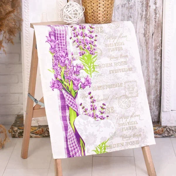 Полотенце  45х60 см, Лаванда (рис.2), вафля, 160 гр/м2, хлопок 100%