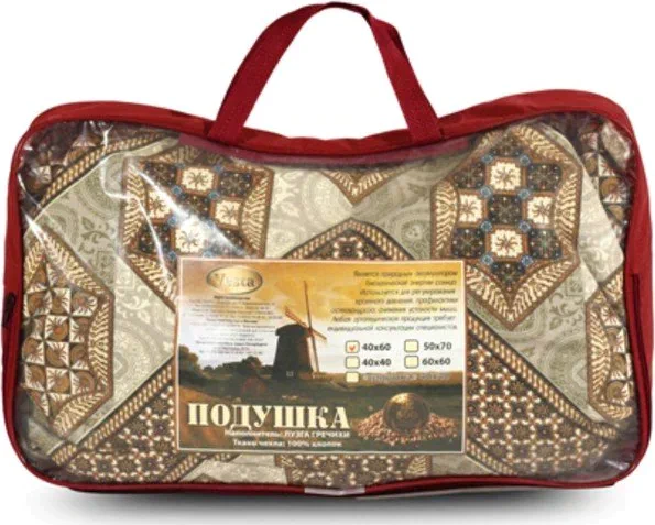 Подушка «Лузга Гречихи» 40х60 см, цвет МИКС, п/э 100% (сумка)