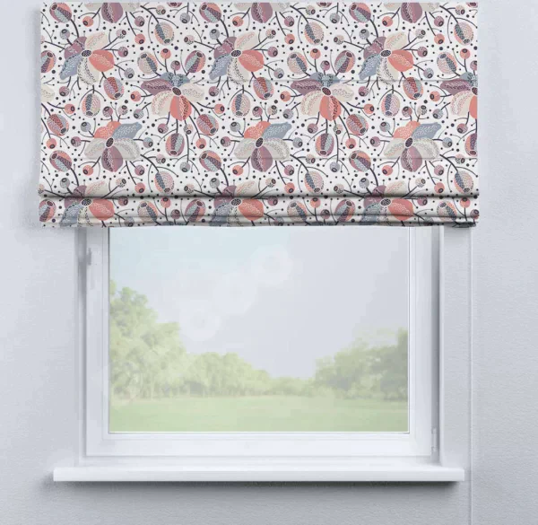 Римская штора «Кортин» для проема «Цветочный микс»