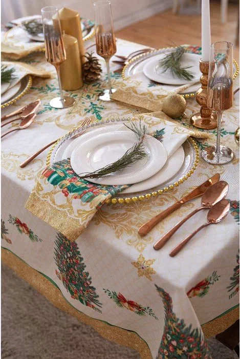 Набор салфеток "Этель" Golden Christmas 40х40см 4 шт, 100% хл, саржа 190 гр/м2