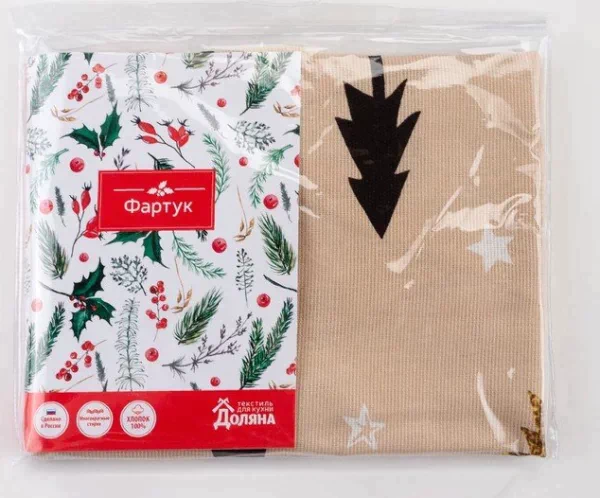 Фартук  "Доляна" Christmas mood 60х65см, 100%хл, рогожка 164 г/м2