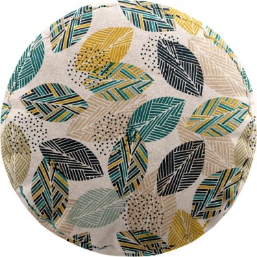 Подушка круглая Cortin «Листья с орнаментом»