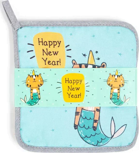Новогодний набор кухонный New Year подставка, прихватка