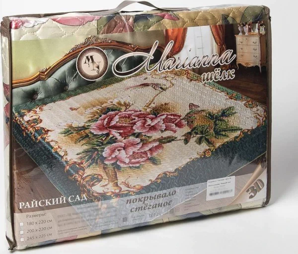 Покрывало 3D Marianna евро «Райский сад», 200х220 см, искусственный шёлк