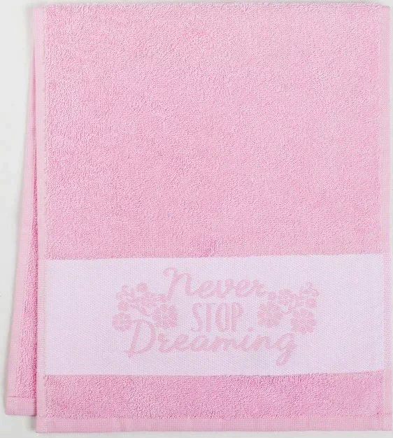 Полотенце махровое "Never stop dreaming" 30х70 см 100% хлопок, 370гр/м2