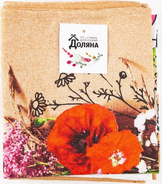 Набор кухонных полотенец Доляна «Любимая бабушка», 35х60см-4шт, 100% хл
