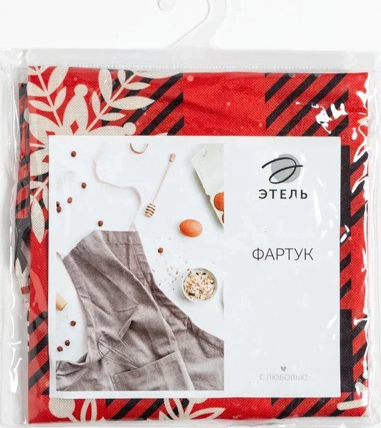 Фартук Этель "Снежинки", 54*68 см,  70% хл, 30% лён