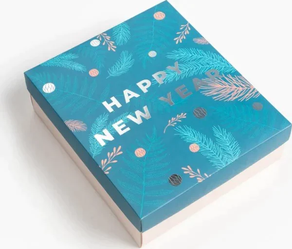 Набор подарочный Этель Happy new year бирюзовый полотенце и акс (4 предм)