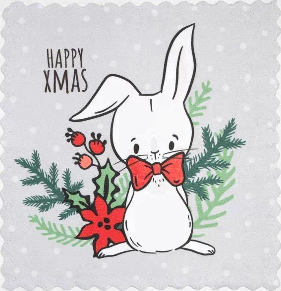 Набор салфеток для уборки Доляна "Happy xmas" 20х20 см-2 шт, микрофибра